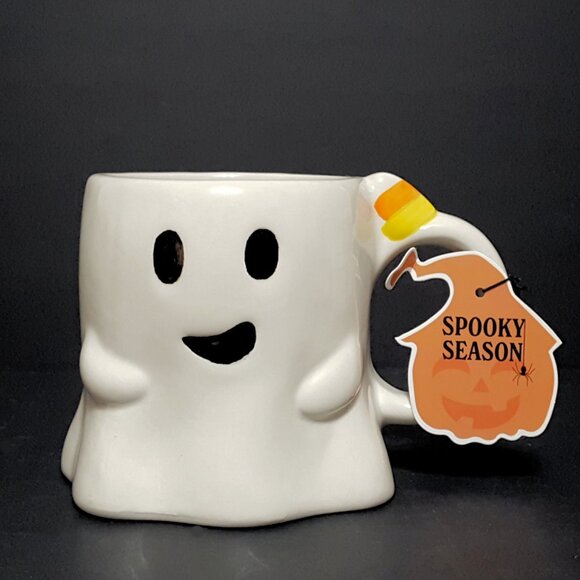 NEW Global Design Ghost Shaped Mug with Candy Corn Boo Halloween - Picture 2 of 7